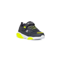 Sneakers da bambino Primi Passi blu navy con dettagli gialli e luci nella suola Champion Wave