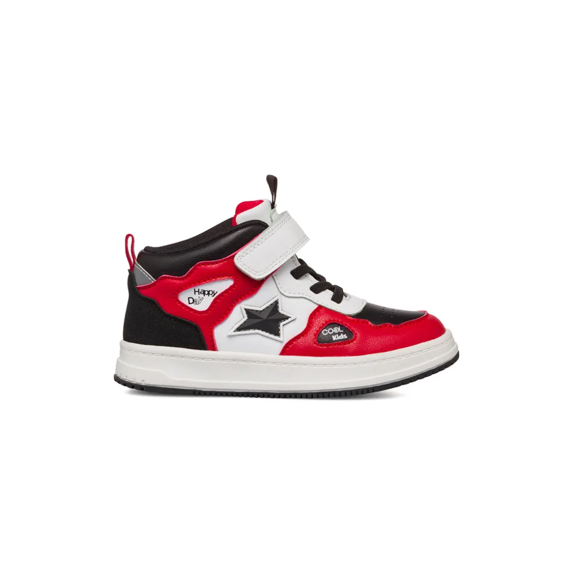 Sneakers da bambino rosse e nere con stampe e dettagli Birilli&Monelli