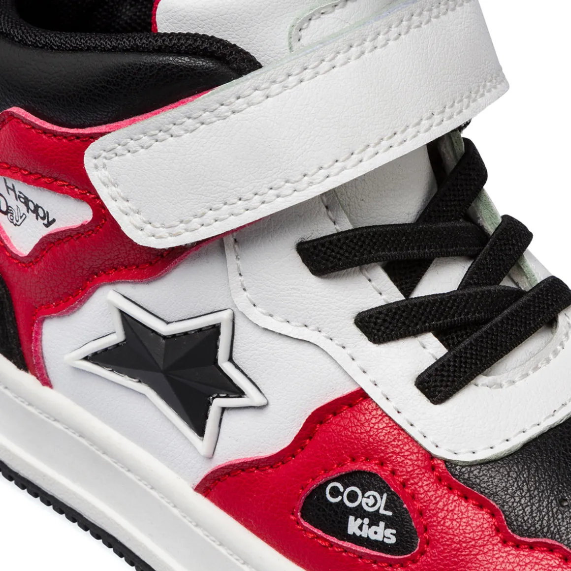 Sneakers da bambino rosse e nere con stampe e dettagli Birilli&Monelli