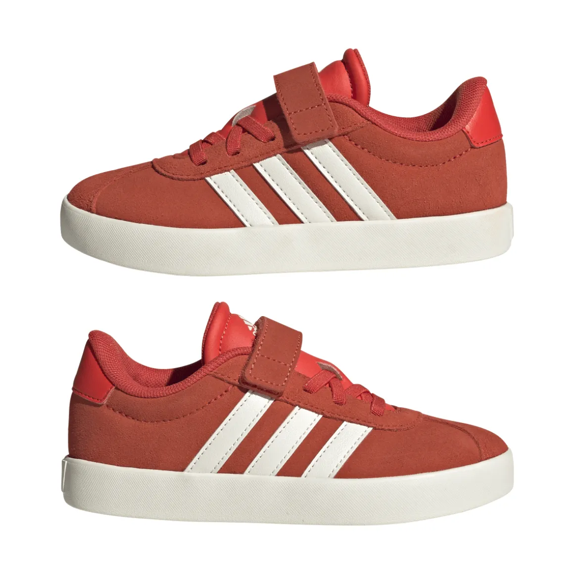 Sneakers da bambino rosse effetto scamosciato adidas VL Court 3.0