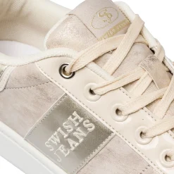 Sneakers da donna bianche con dettagli in oro Swish Jeans