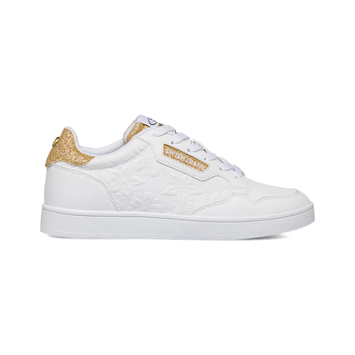 Sneakers da donna bianche con dettagli oro Swish Jeans