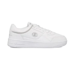 Sneakers da donna bianche con dettagli grigi e logo Champion Low Cut