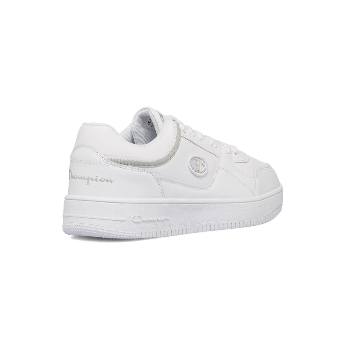 Sneakers da donna bianche con dettagli grigi e logo Champion Low Cut