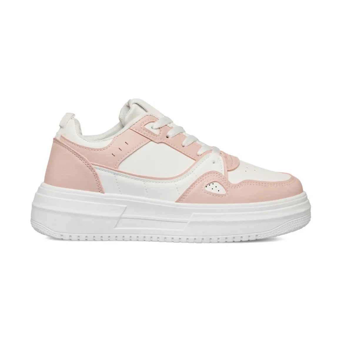 Sneakers da donna bianche e rosa Lora Ferres con suola platform