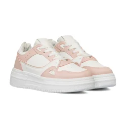 Sneakers da donna bianche e rosa Lora Ferres con suola platform