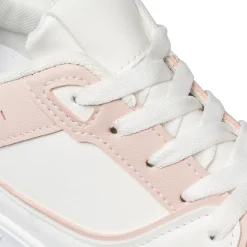 Sneakers da donna bianche e rosa Lora Ferres con suola platform