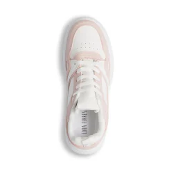 Sneakers da donna bianche e rosa Lora Ferres con suola platform