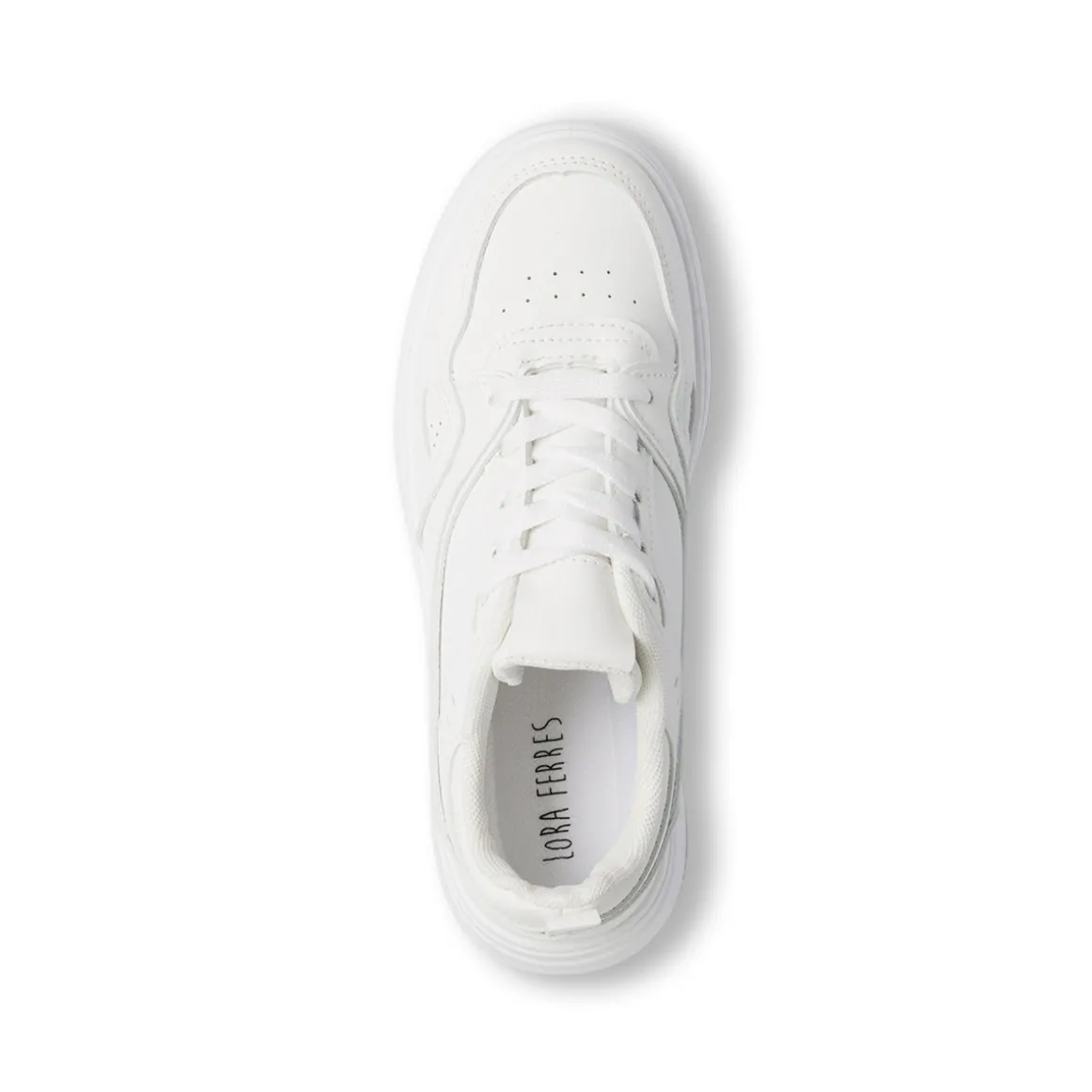 Sneakers da donna bianche Lora Ferres con suola platform