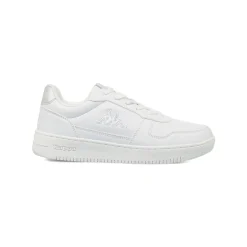 Sneakers da Donna Bianche con Lacci e Logo Laterale Tono su Tono Kappa