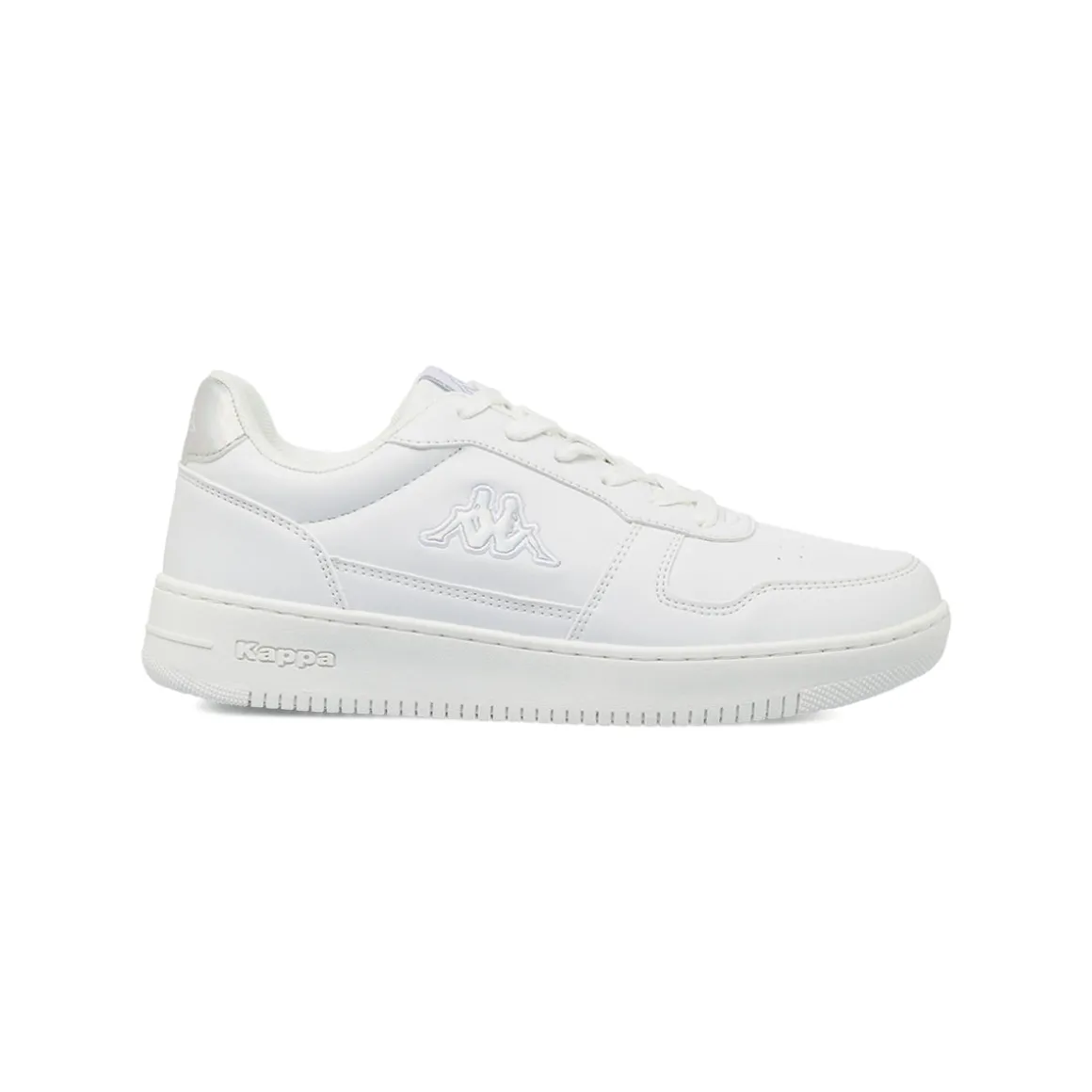 Sneakers da Donna Bianche con Lacci e Logo Laterale Tono su Tono Kappa