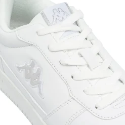 Sneakers da Donna Bianche con Lacci e Logo Laterale Tono su Tono Kappa