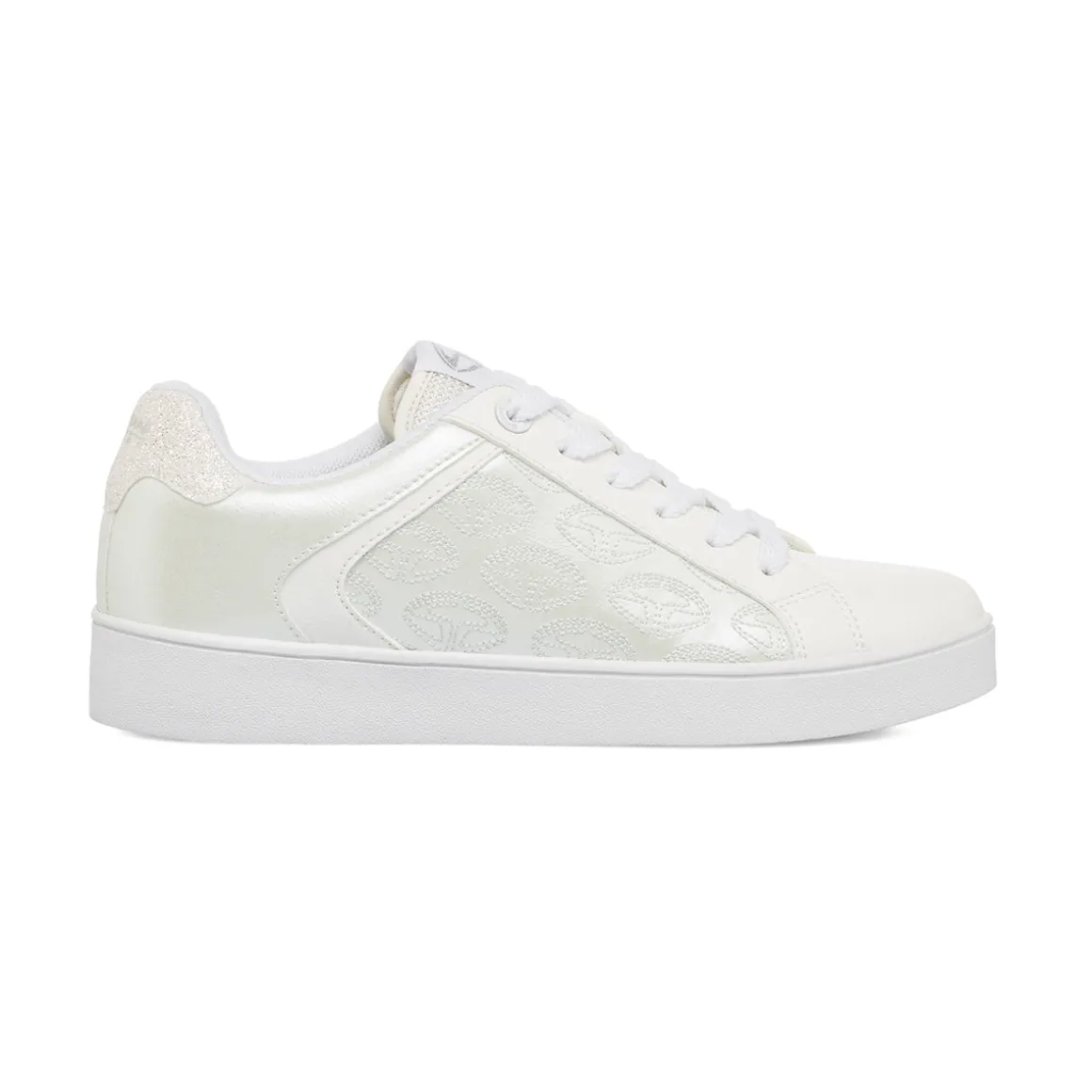 Sneakers da donna bianche Soprani Sport con dettagli cucitura