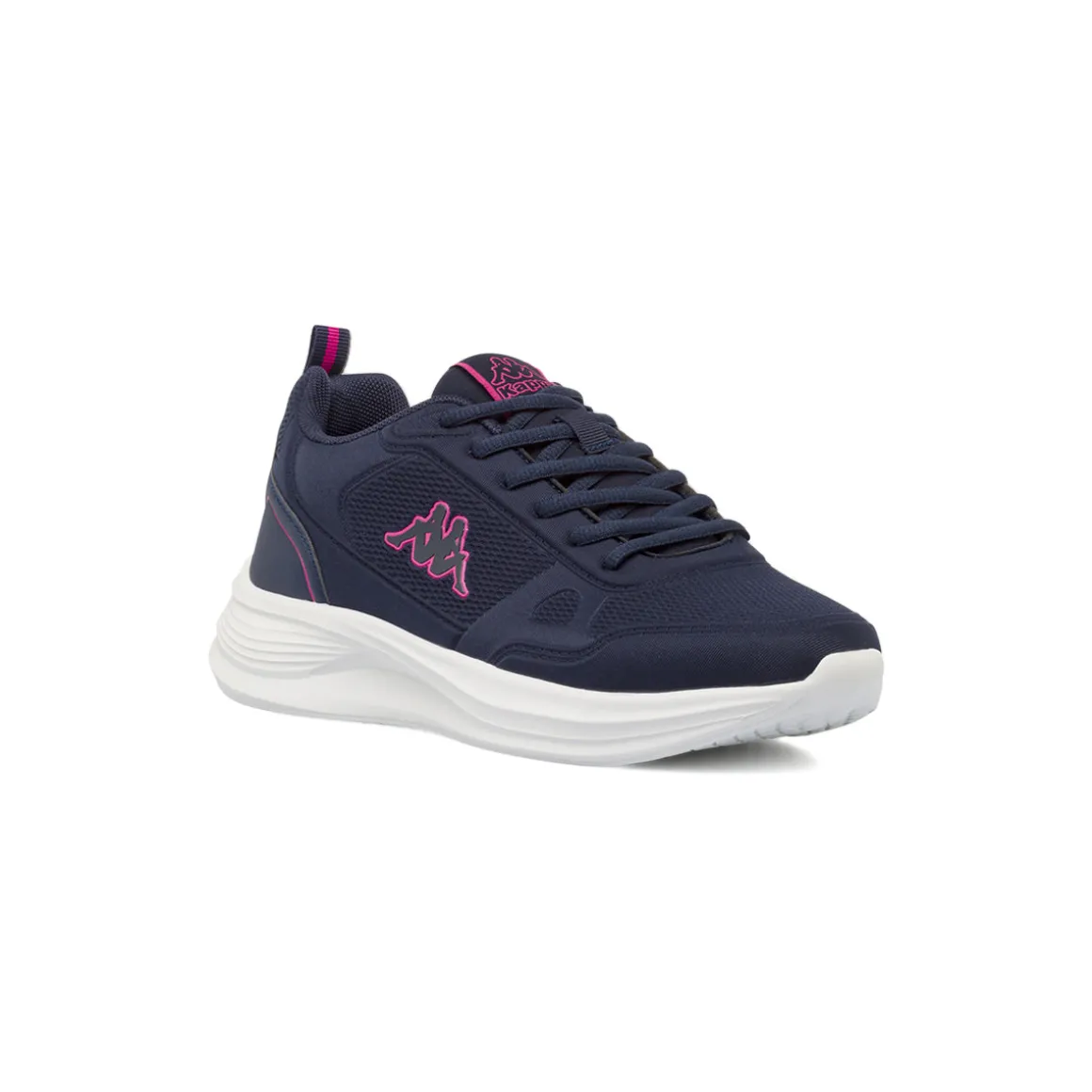 Sneakers da Donna Blu con Dettagli Fucsia e Suola Bianca Kappa