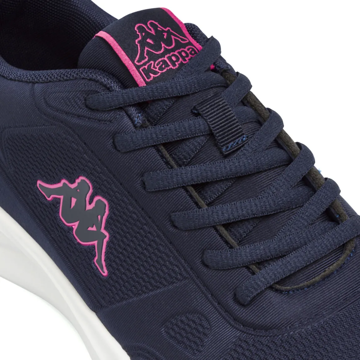 Sneakers da Donna Blu con Dettagli Fucsia e Suola Bianca Kappa