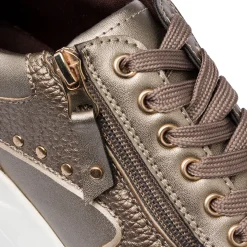 Sneakers da donna bronzo con borchie Lora Ferres