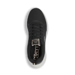 Sneakers da Donna Nere con Dettagli Beige e Suola Bianca Kappa