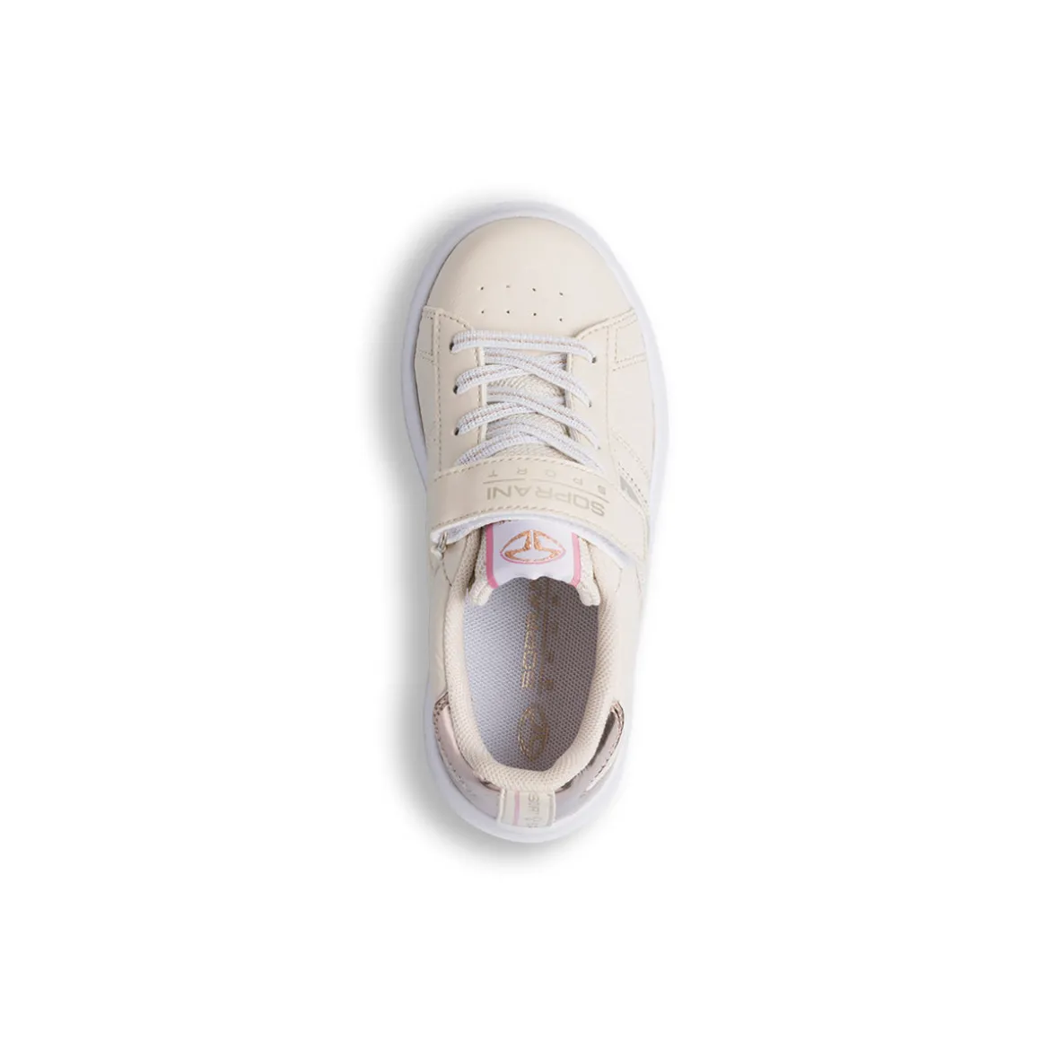Sneakers da ragazza beige con dettagli laminati Soprani Sport