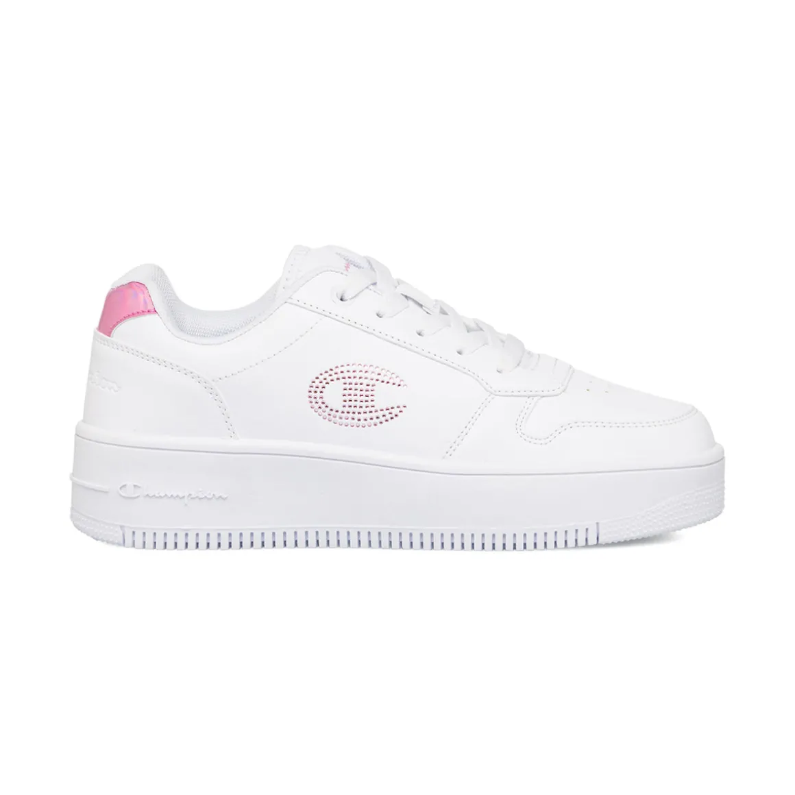 Sneakers da ragazza bianche con dettaglio glitter Champion Rebound Platform
