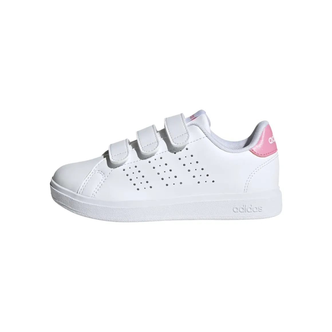Sneakers da ragazza bianche e rose con tripla chiusura strappo Advantage 2.0 adidas