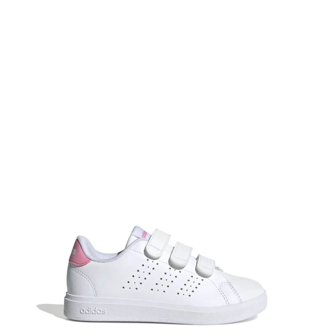 Sneakers da ragazza bianche e rose con tripla chiusura strappo Advantage 2.0 adidas