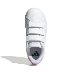 Sneakers da ragazza bianche e rose con tripla chiusura strappo Advantage 2.0 adidas
