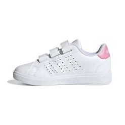Sneakers da ragazza bianche e rose con tripla chiusura strappo Advantage 2.0 adidas