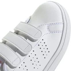 Sneakers da ragazza bianche e rose con tripla chiusura strappo Advantage 2.0 adidas