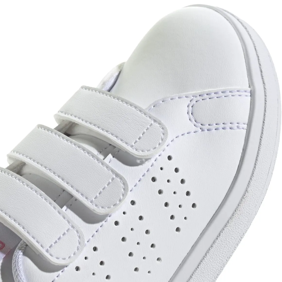 Sneakers da ragazza bianche e rose con tripla chiusura strappo Advantage 2.0 adidas