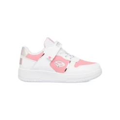 Sneakers da ragazza bianche con dettagli rosa e laminati Soprani Sport