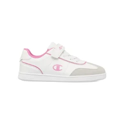 Sneakers da ragazza bianche e rosa con logo Champion Prestige