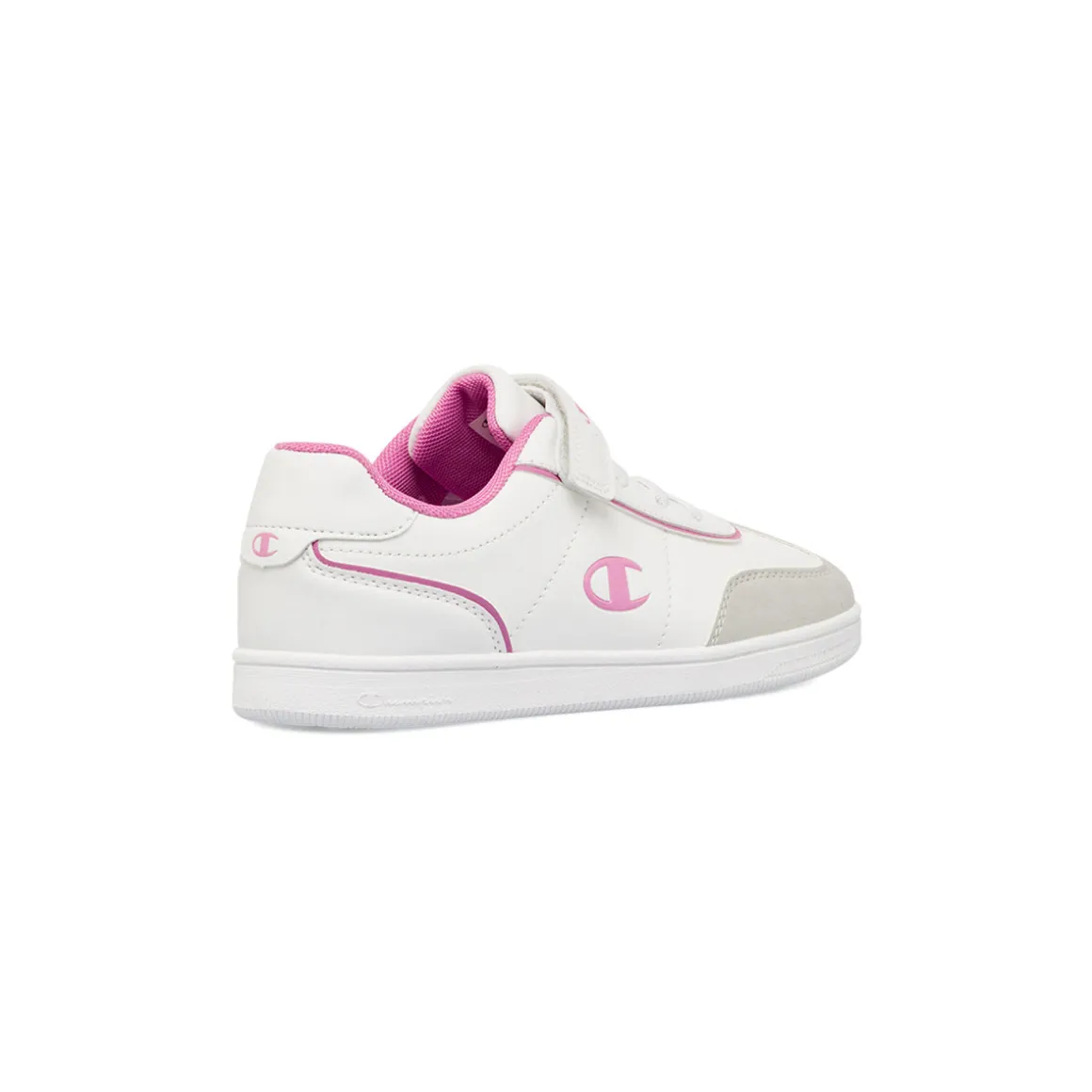 Sneakers da ragazza bianche e rosa con logo Champion Prestige