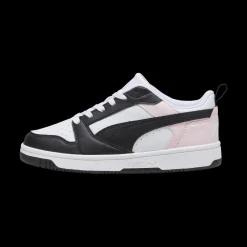 Sneakers da ragazza bianche e nere con dettagli rosa Puma Rebound V6