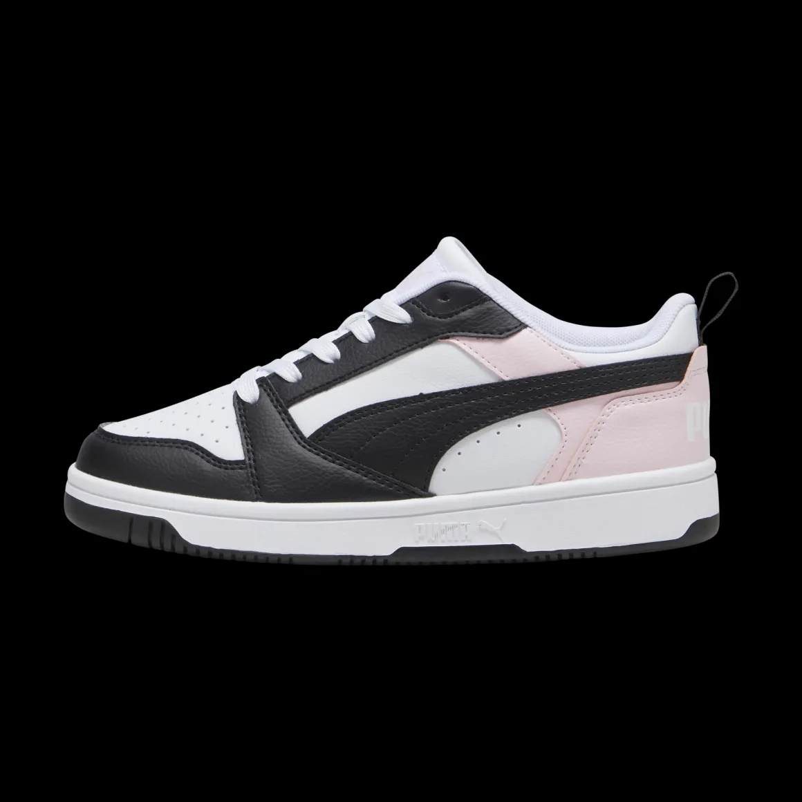 Sneakers da ragazza bianche e nere con dettagli rosa Puma Rebound V6