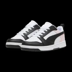 Sneakers da ragazza bianche e nere con dettagli rosa Puma Rebound V6