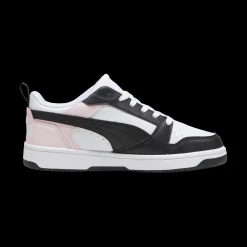 Sneakers da ragazza bianche e nere con dettagli rosa Puma Rebound V6
