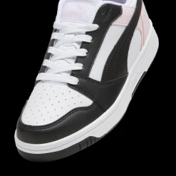 Sneakers da ragazza bianche e nere con dettagli rosa Puma Rebound V6