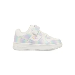 Sneakers da ragazza bianche con dettagli multicolore effetto perlato Champion