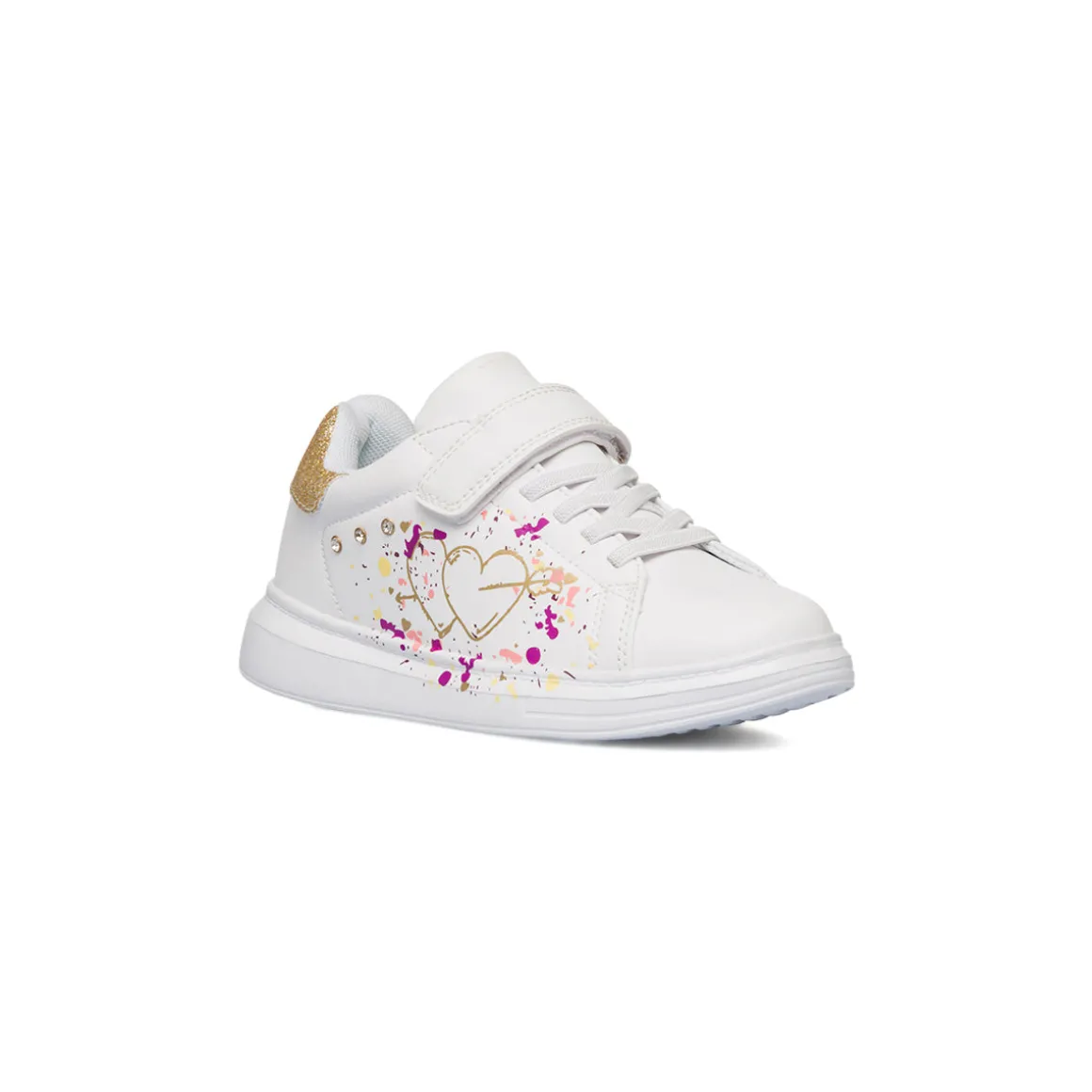 Sneakers da ragazza bianche con stampe e glitter Le scarpe di Alice