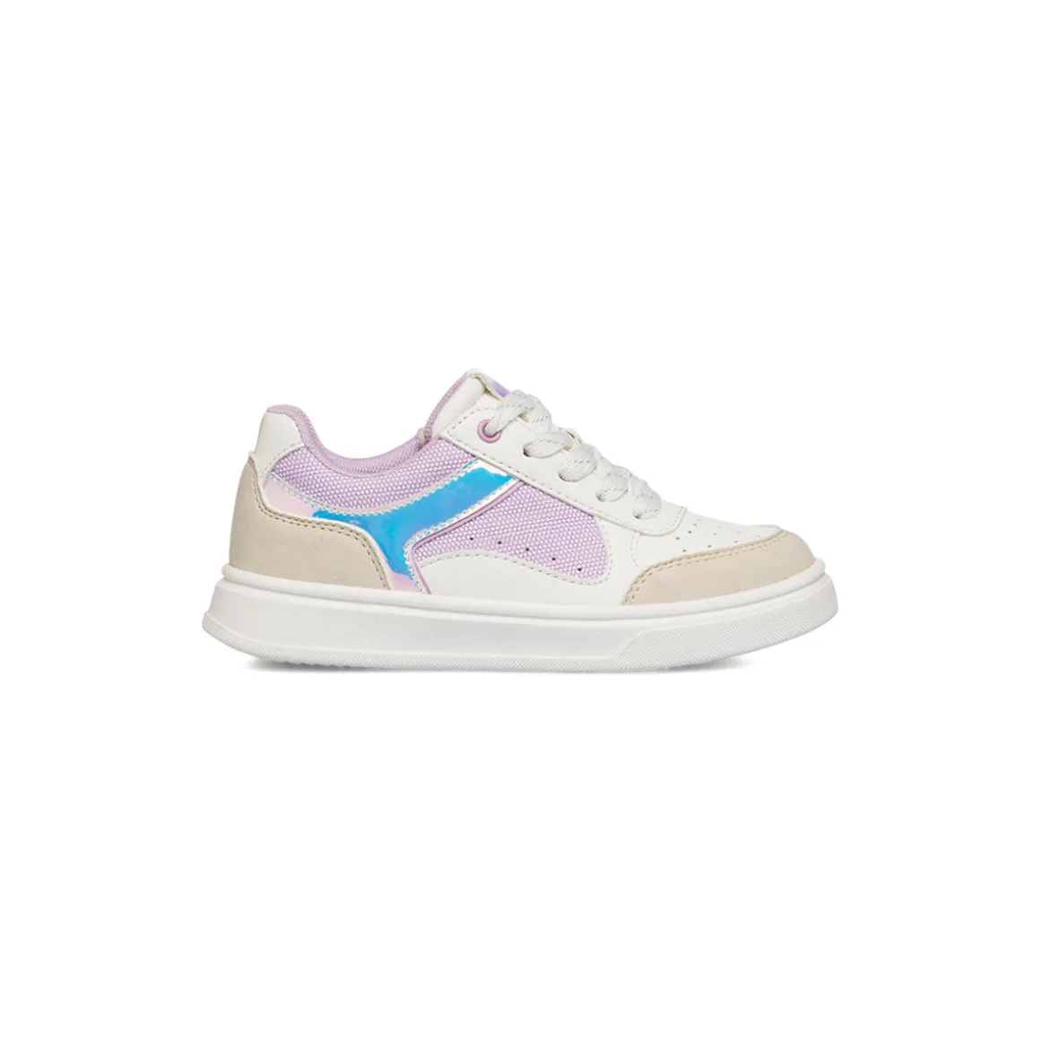 Sneakers da ragazza bianche e lilla Dieci baci