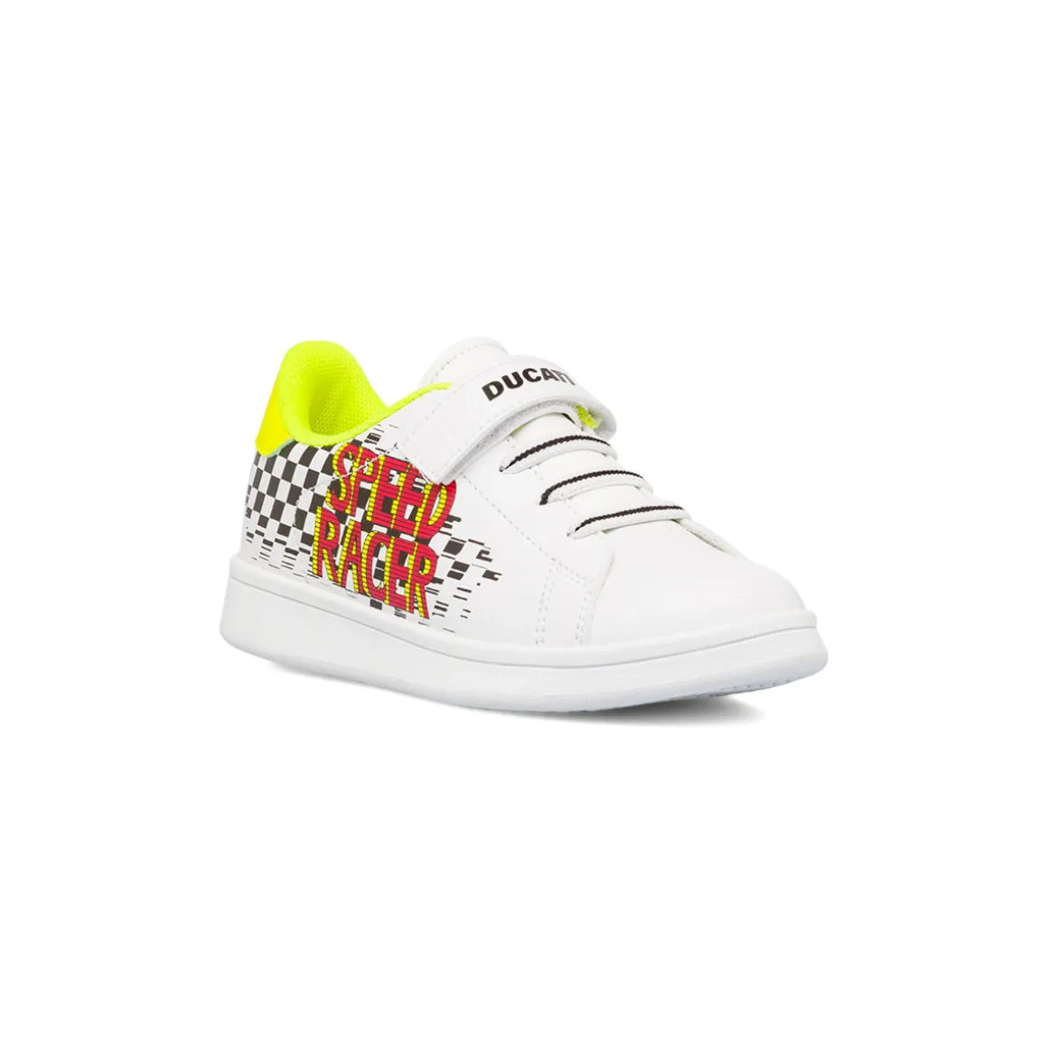Sneakers da ragazzo bianche con dettagli e stampa Ducati