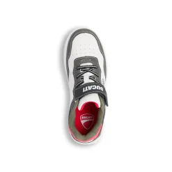 Sneakers da ragazzo bianche e grigie con logo Ducati