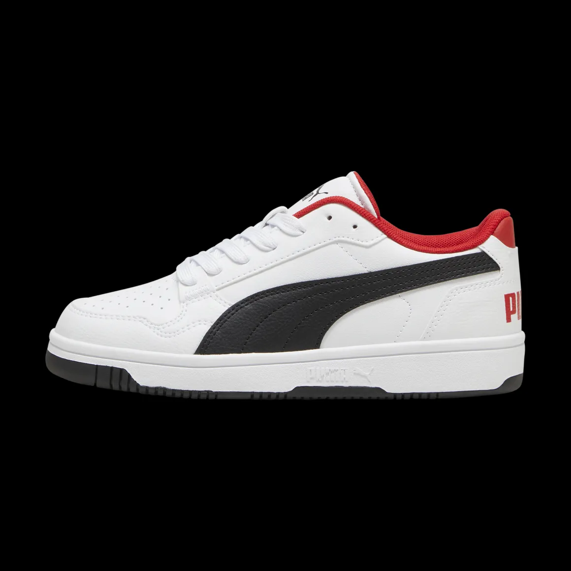 Sneakers da ragazzo bianche con inserti rossi e neri Puma Reb-L