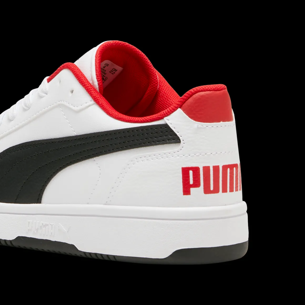 Sneakers da ragazzo bianche con inserti rossi e neri Puma Reb-L