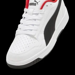 Sneakers da ragazzo bianche con inserti rossi e neri Puma Reb-L