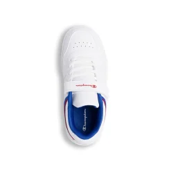 Sneakers da ragazzo bianche cobn dettagli blu e rossi Champion Rebound Low