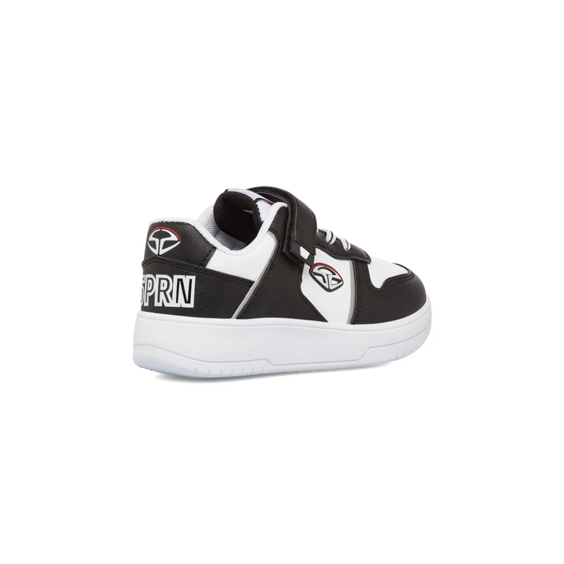 Sneakers da ragazzo bianche con dettagli neri e logo Soprani Sport