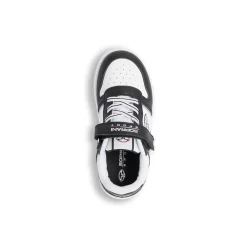 Sneakers da ragazzo bianche con dettagli neri e logo Soprani Sport