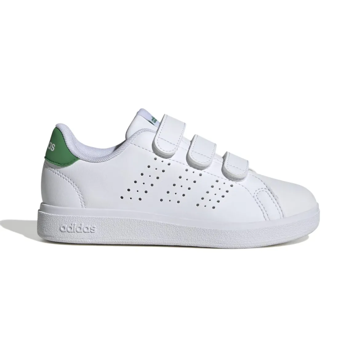 Sneakers da ragazzo bianche con dettagli verdi Advantage Base 2.0 adidas
