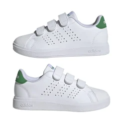 Sneakers da ragazzo bianche con dettagli verdi Advantage Base 2.0 adidas